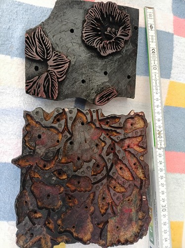 Vintage holzdruck stempel - 2x,