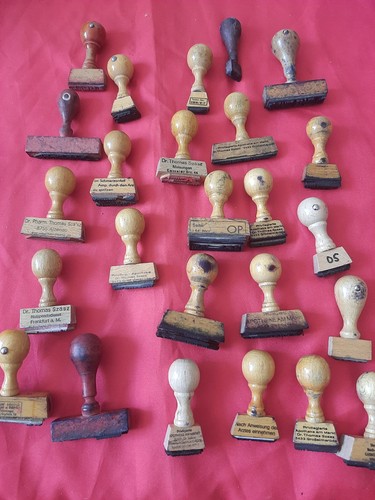 Alte gummi stempel holz - 25,